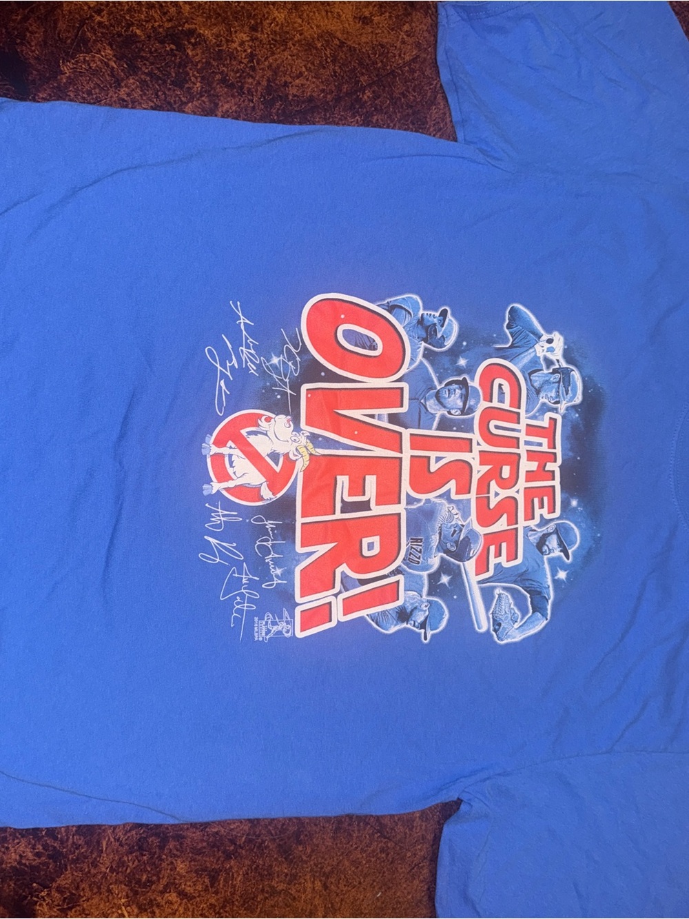 MLB Blue "The Curse Is Over!" Graphic Tee